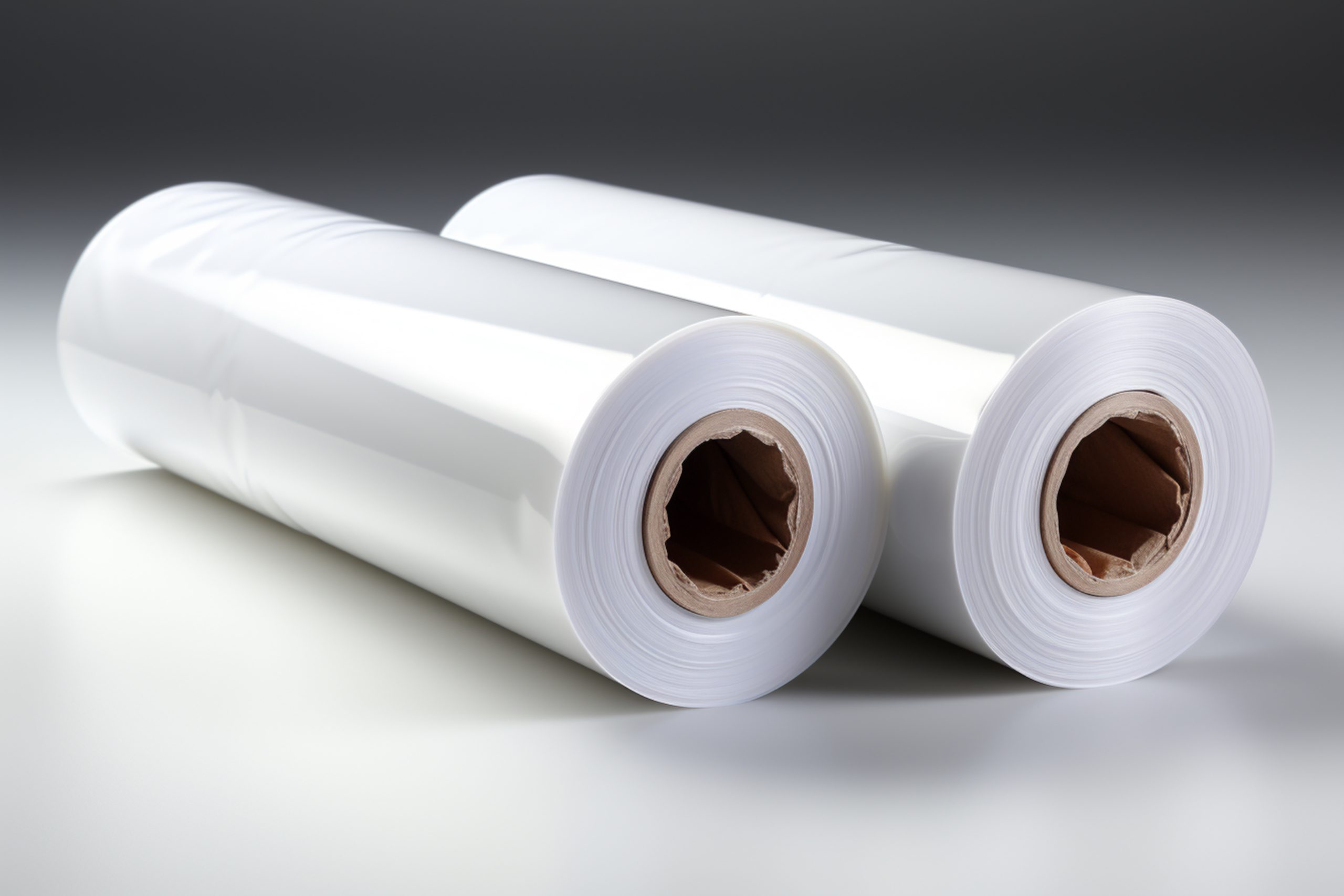 Hdpe Laminated Rolls on white background.